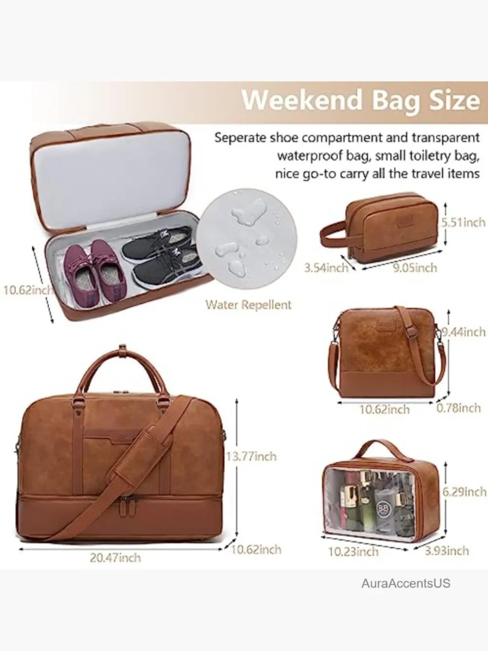 Large Overnight Travel Duffel Bag with Shoe Compartment Carry On 21